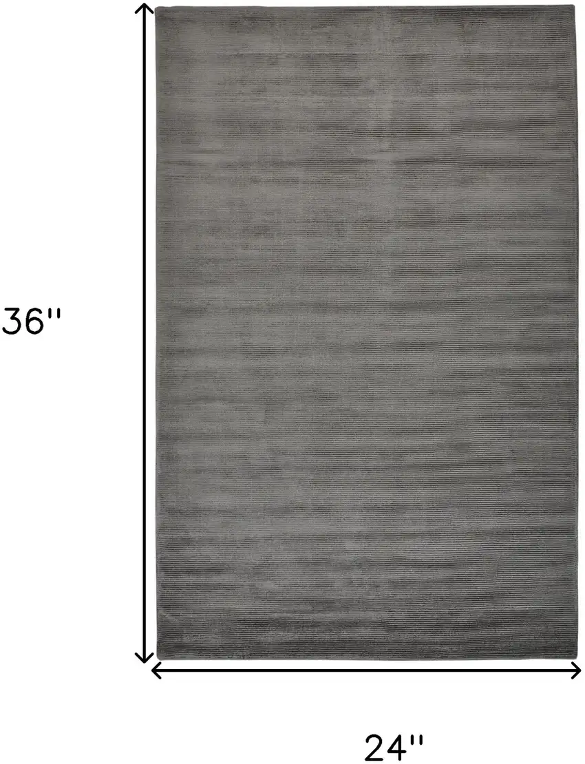 Gray And Black Hand Woven Area Rug Photo 3