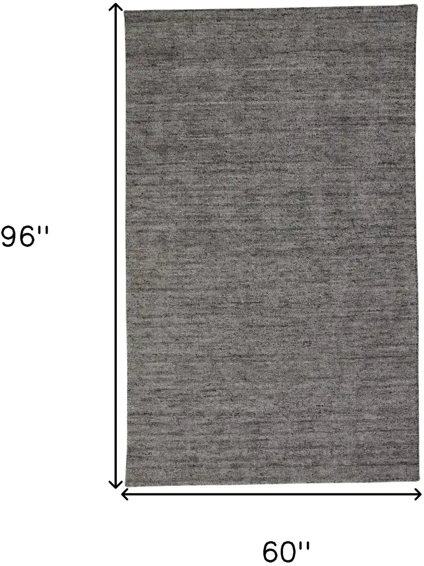 Gray and Black Hand Woven Area Rug Photo 3
