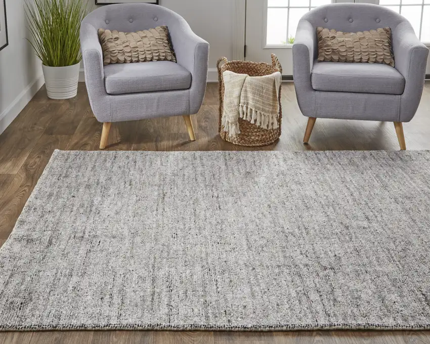 Gray And Black Hand Woven Area Rug Photo 8