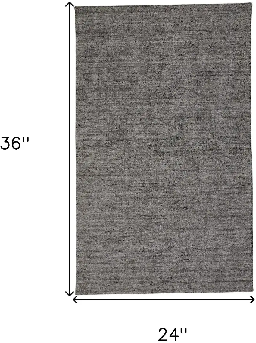 Gray and Black Hand Woven Area Rug Photo 3