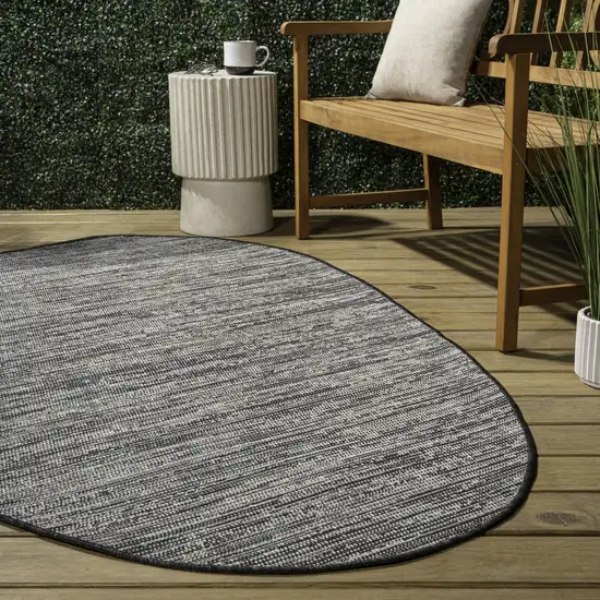 Gray And Black Medallion Indoor Outdoor Area Rug Photo 7
