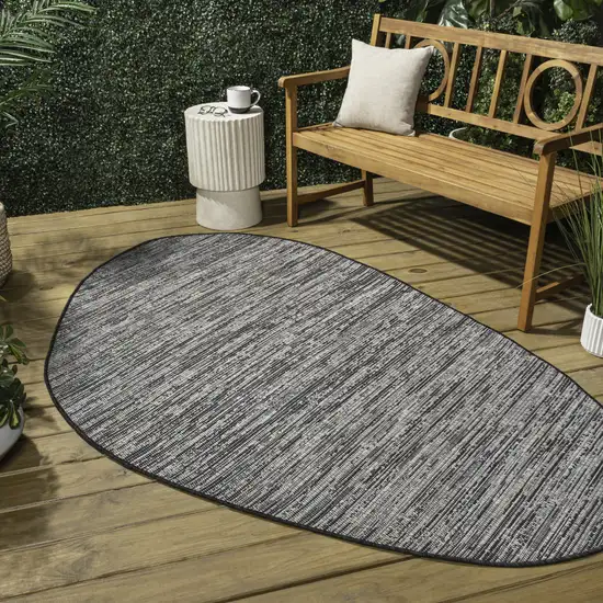 Gray And Black Medallion Indoor Outdoor Area Rug Photo 8
