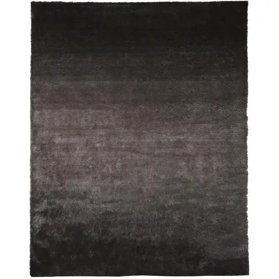 Gray And Black Shag Tufted Handmade Area Rug Photo 5