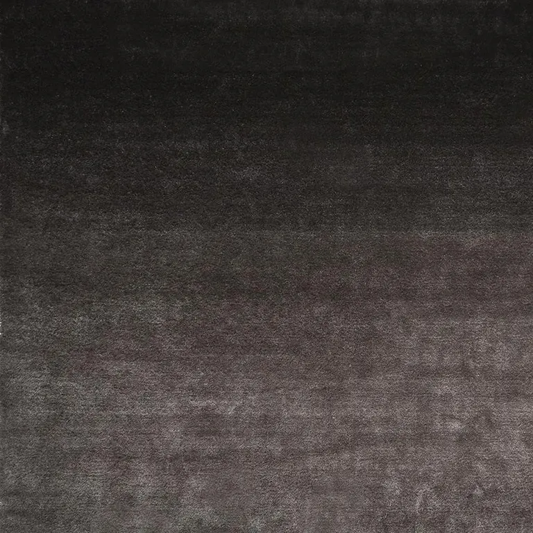 Gray And Black Shag Tufted Handmade Area Rug Photo 4