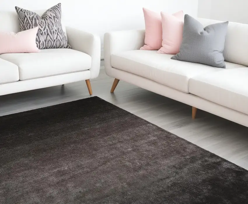 Gray And Black Shag Tufted Handmade Area Rug Photo 1