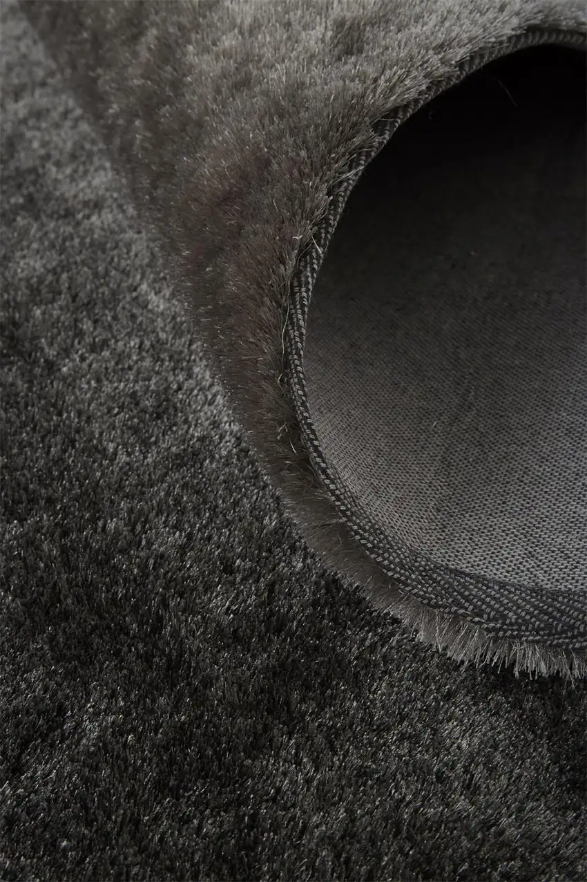 Gray And Black Shag Tufted Handmade Area Rug Photo 6