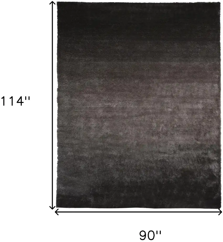Gray And Black Shag Tufted Handmade Area Rug Photo 7