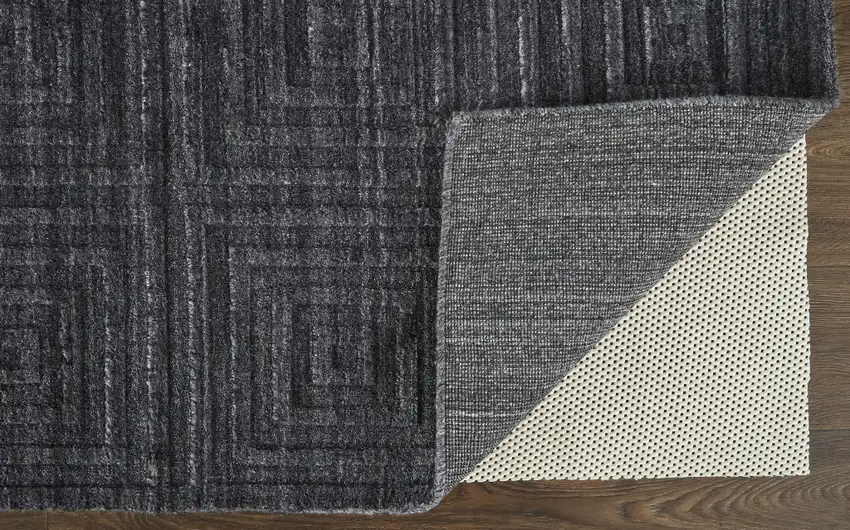 Gray And Black Striped Hand Woven Area Rug Photo 4