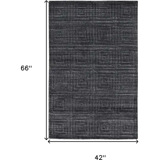 Gray And Black Striped Hand Woven Area Rug Photo 10