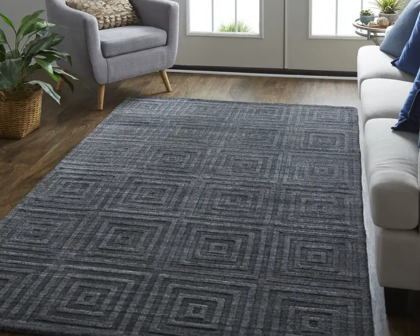Gray And Black Striped Hand Woven Area Rug Photo 7