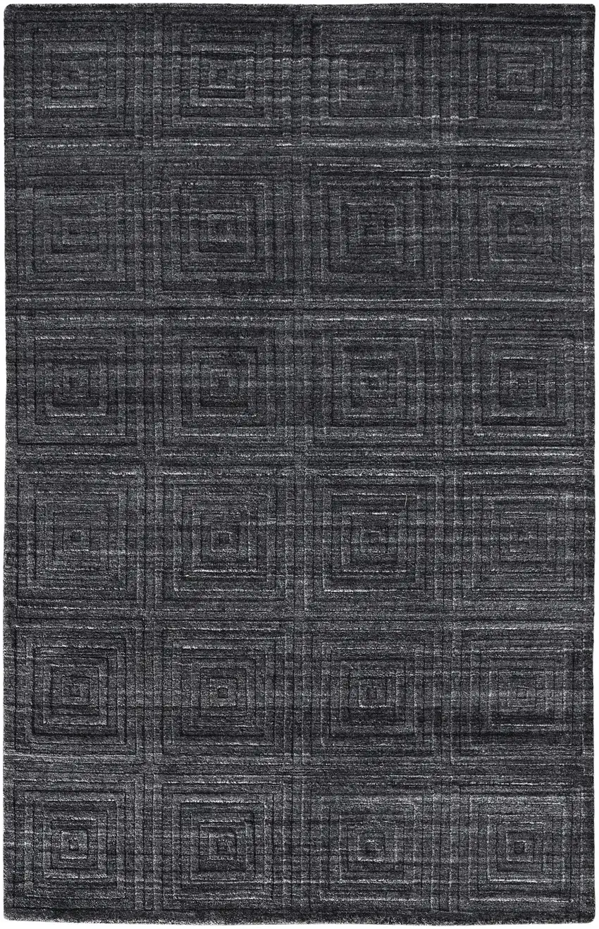 Gray And Black Striped Hand Woven Area Rug Photo 1