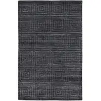 Photo of Gray And Black Striped Hand Woven Area Rug