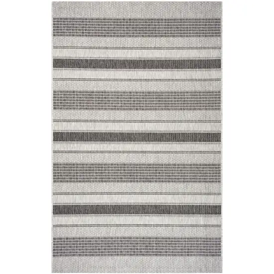 Gray And Black Striped Square Rug Photo 2