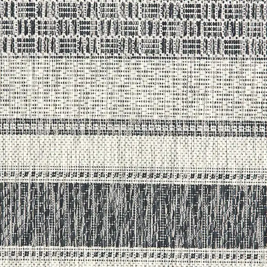 Gray And Black Striped Square Rug Photo 9