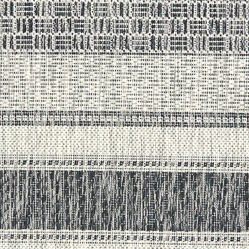 Gray And Black Striped Square Rug Photo 9