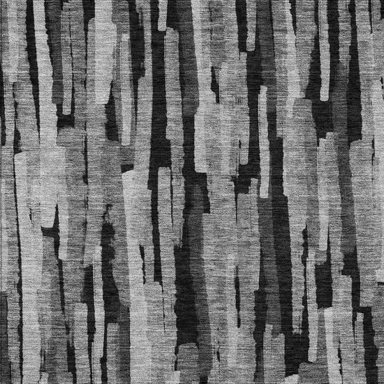 Gray And Black Striped Washable Indoor Outdoor Area Rug Photo 5