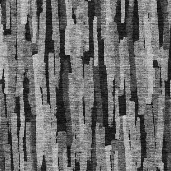 Gray And Black Striped Washable Indoor Outdoor Area Rug Photo 5