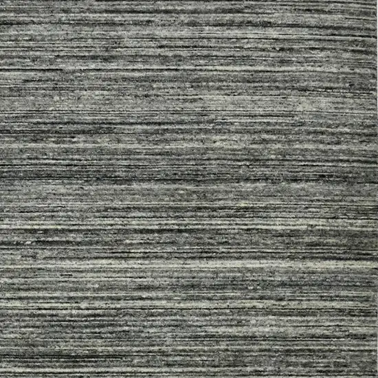 Gray And Black Wool Striped Hand Woven Area Rug Photo 4