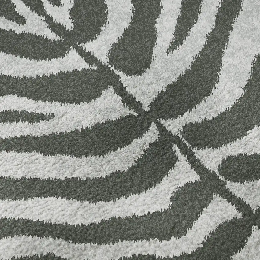 Gray And Black Zebra Print Washable Indoor Outdoor Area Rug Photo 8