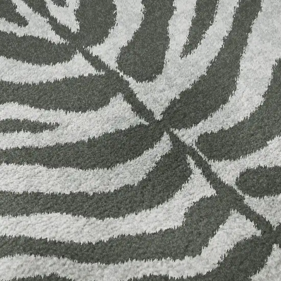 Gray And Black Zebra Print Washable Indoor Outdoor Area Rug Photo 9