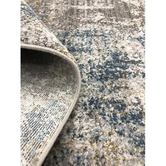 Gray And Blue Abstract Area Rug Photo 7