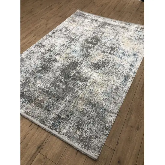 Gray And Blue Abstract Area Rug Photo 6