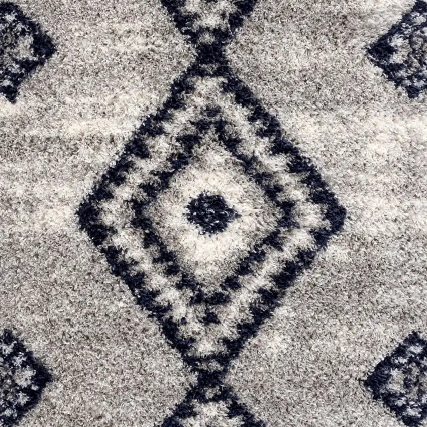 Gray And Blue Abstract Area Rug Photo 5