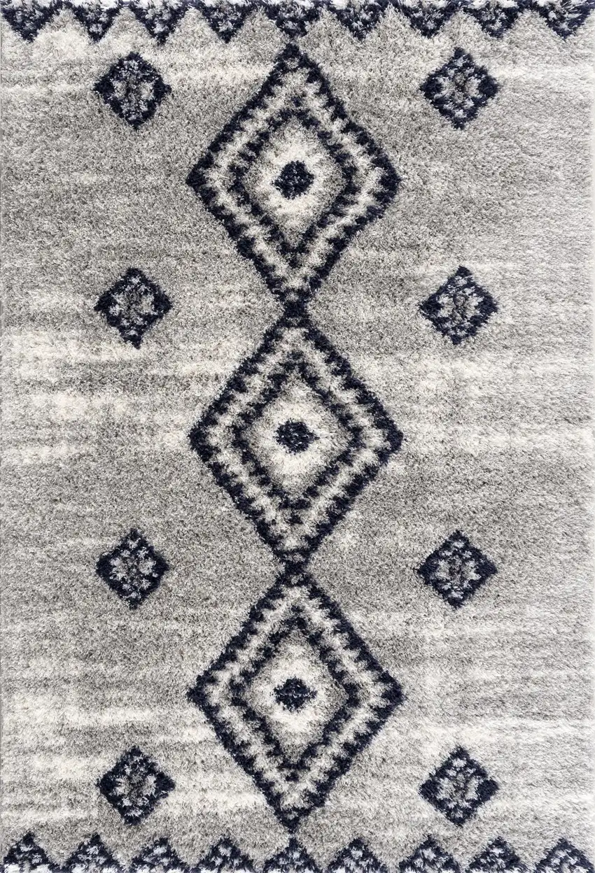 Gray And Blue Abstract Area Rug Photo 4