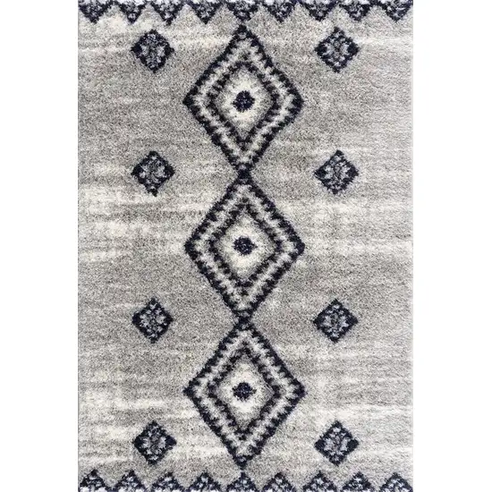 Gray And Blue Abstract Area Rug Photo 4