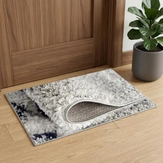 Gray And Blue Abstract Area Rug Photo 1