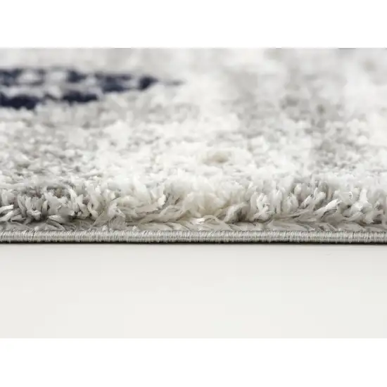 Gray And Blue Abstract Area Rug Photo 3