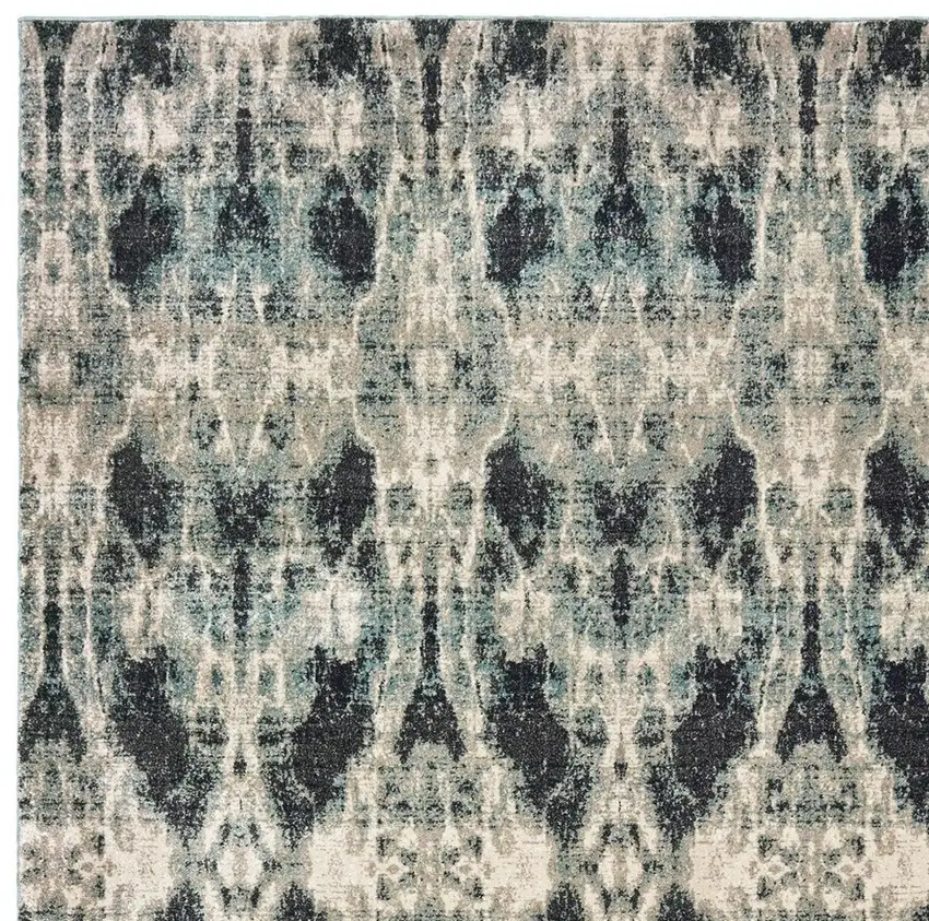 Gray And Blue Abstract Area Rug Photo 4
