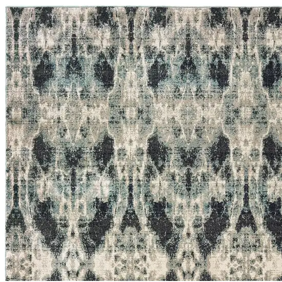 Gray And Blue Abstract Area Rug Photo 4