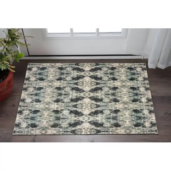 Gray And Blue Abstract Area Rug Photo 1