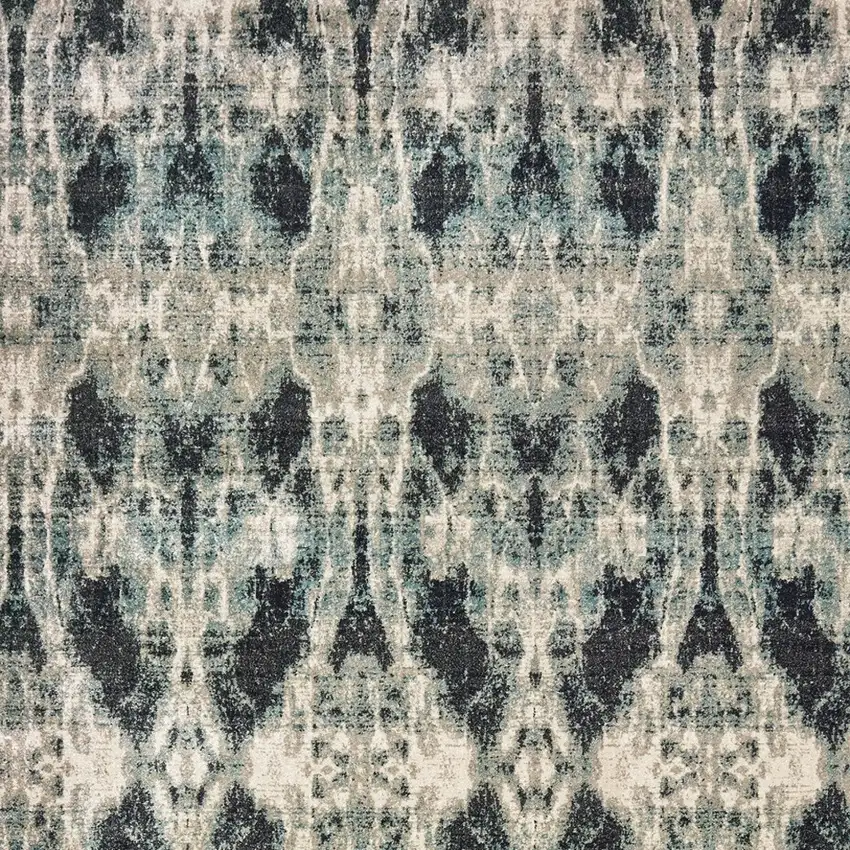 Gray And Blue Abstract Area Rug Photo 6