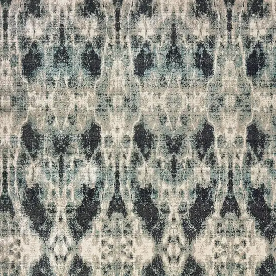 Gray And Blue Abstract Area Rug Photo 6