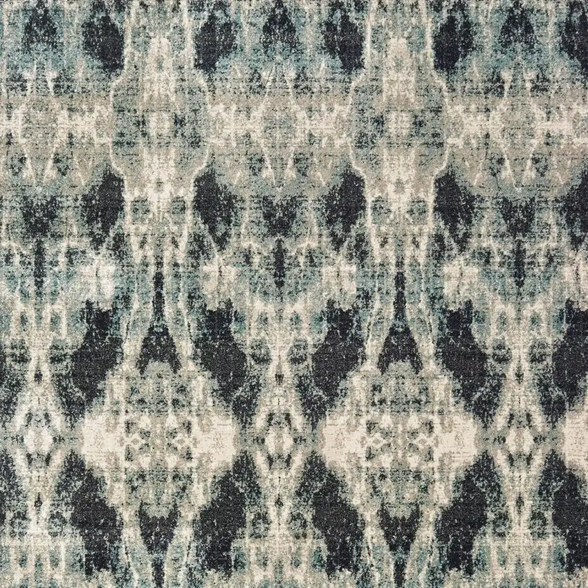 Gray And Blue Abstract Area Rug Photo 8
