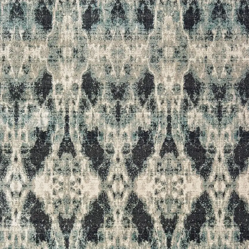 Gray And Blue Abstract Area Rug Photo 9