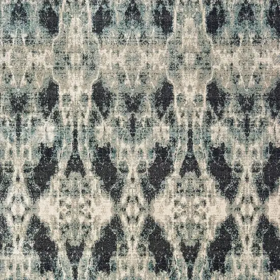 Gray And Blue Abstract Area Rug Photo 9