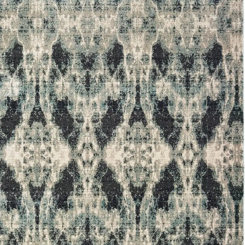 Gray And Blue Abstract Area Rug Photo 6