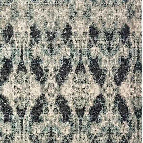 Gray And Blue Abstract Area Rug Photo 6