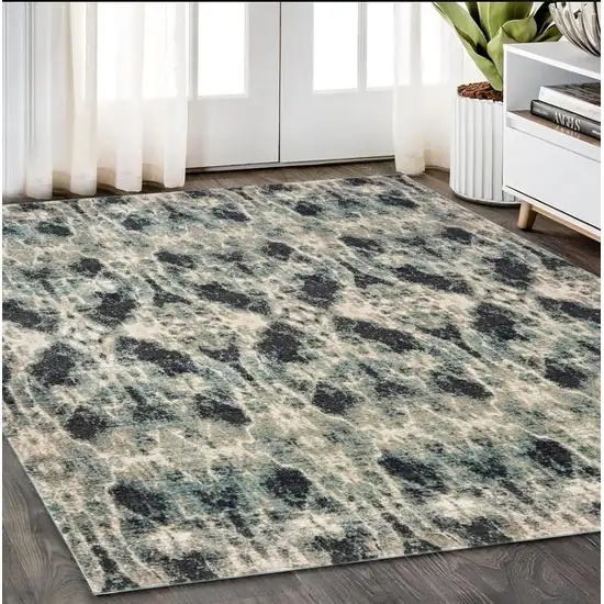 Gray And Blue Abstract Area Rug Photo 1