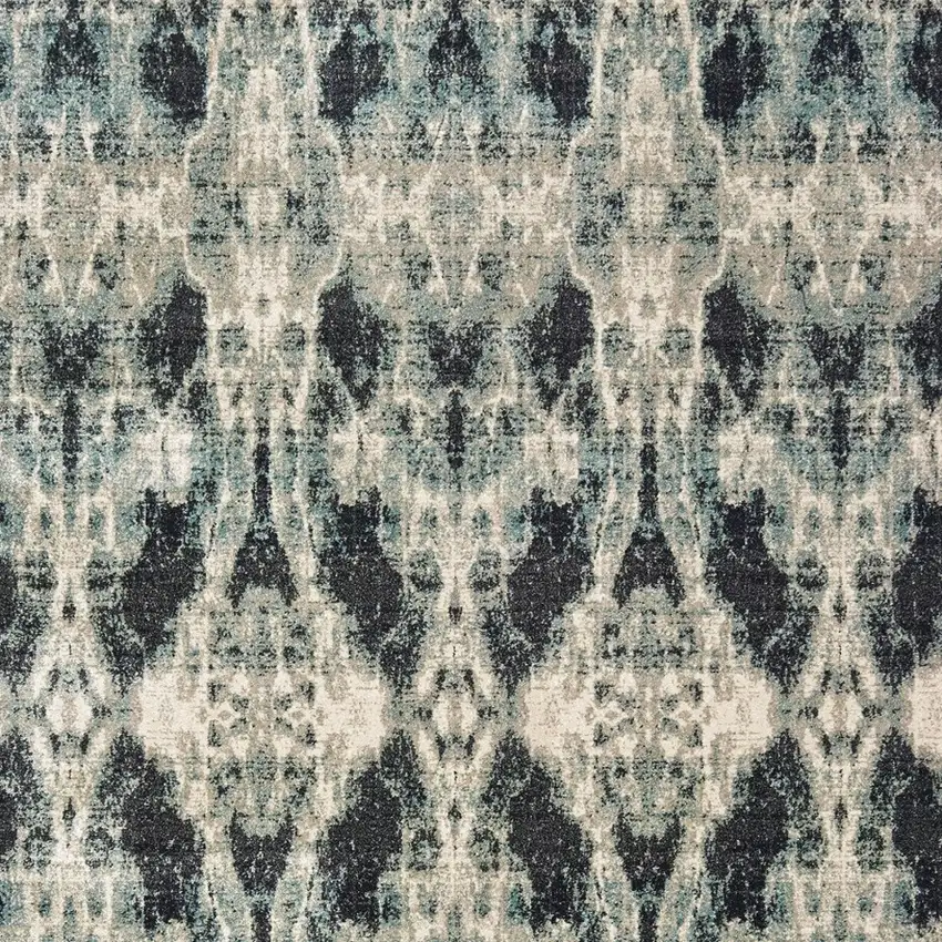 Gray And Blue Abstract Area Rug Photo 8