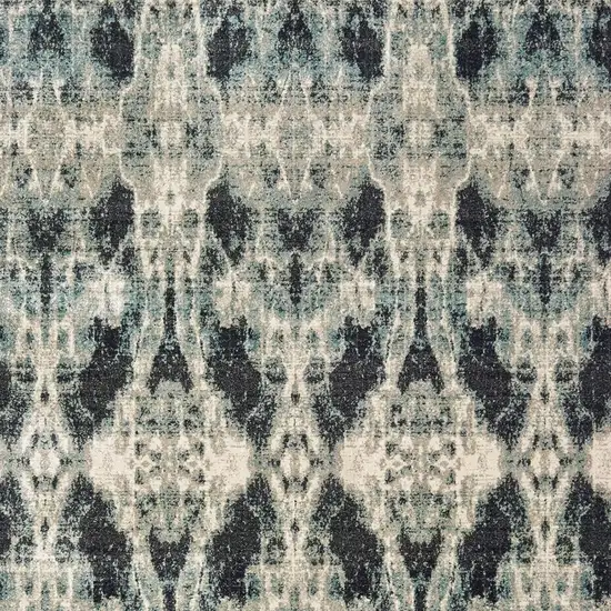 Gray And Blue Abstract Area Rug Photo 8