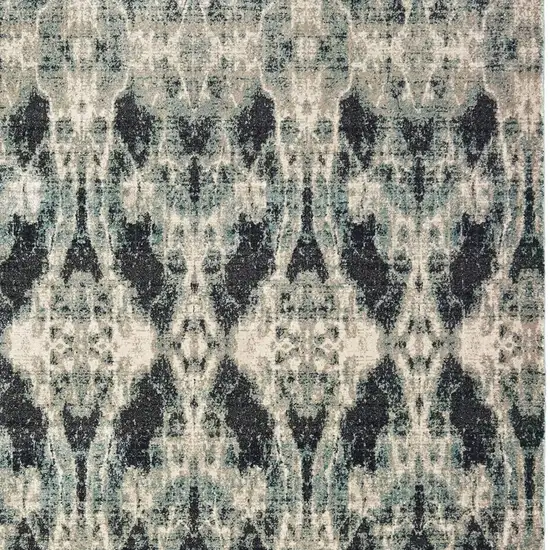 Gray And Blue Abstract Area Rug Photo 5