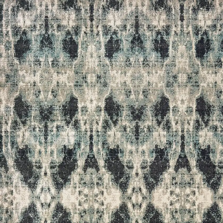 Gray And Blue Abstract Area Rug Photo 8