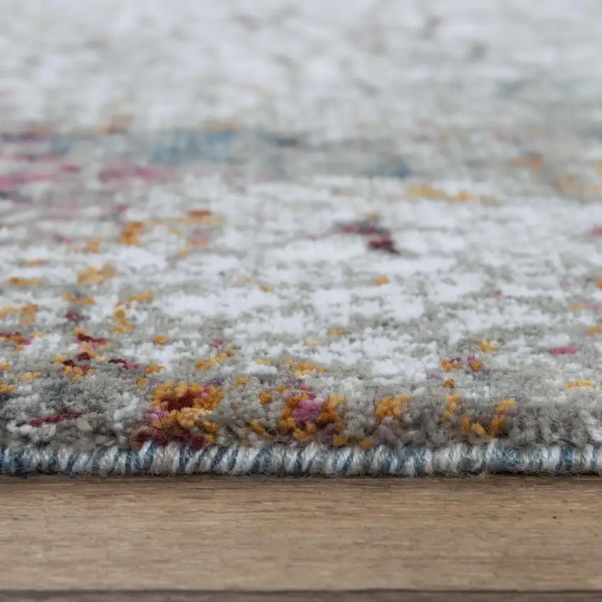 Gray And Blue Abstract Hand Carved Handmade Area Rug Photo 5
