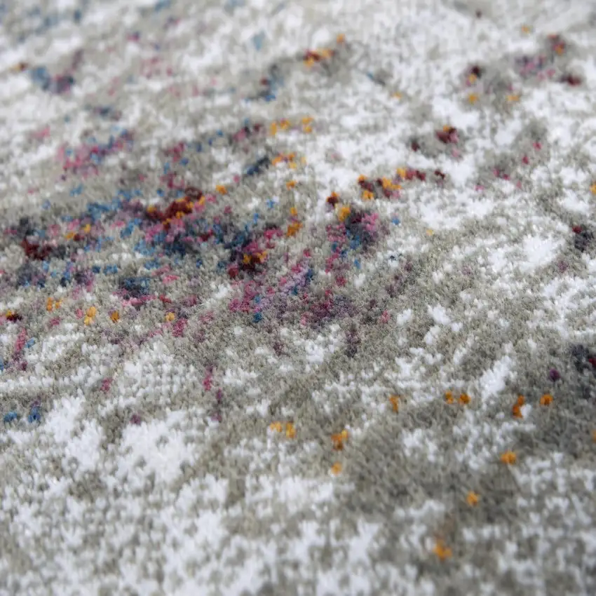 Gray And Blue Abstract Hand Carved Handmade Area Rug Photo 3