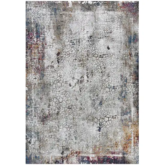 Gray And Blue Abstract Hand Carved Handmade Area Rug Photo 1