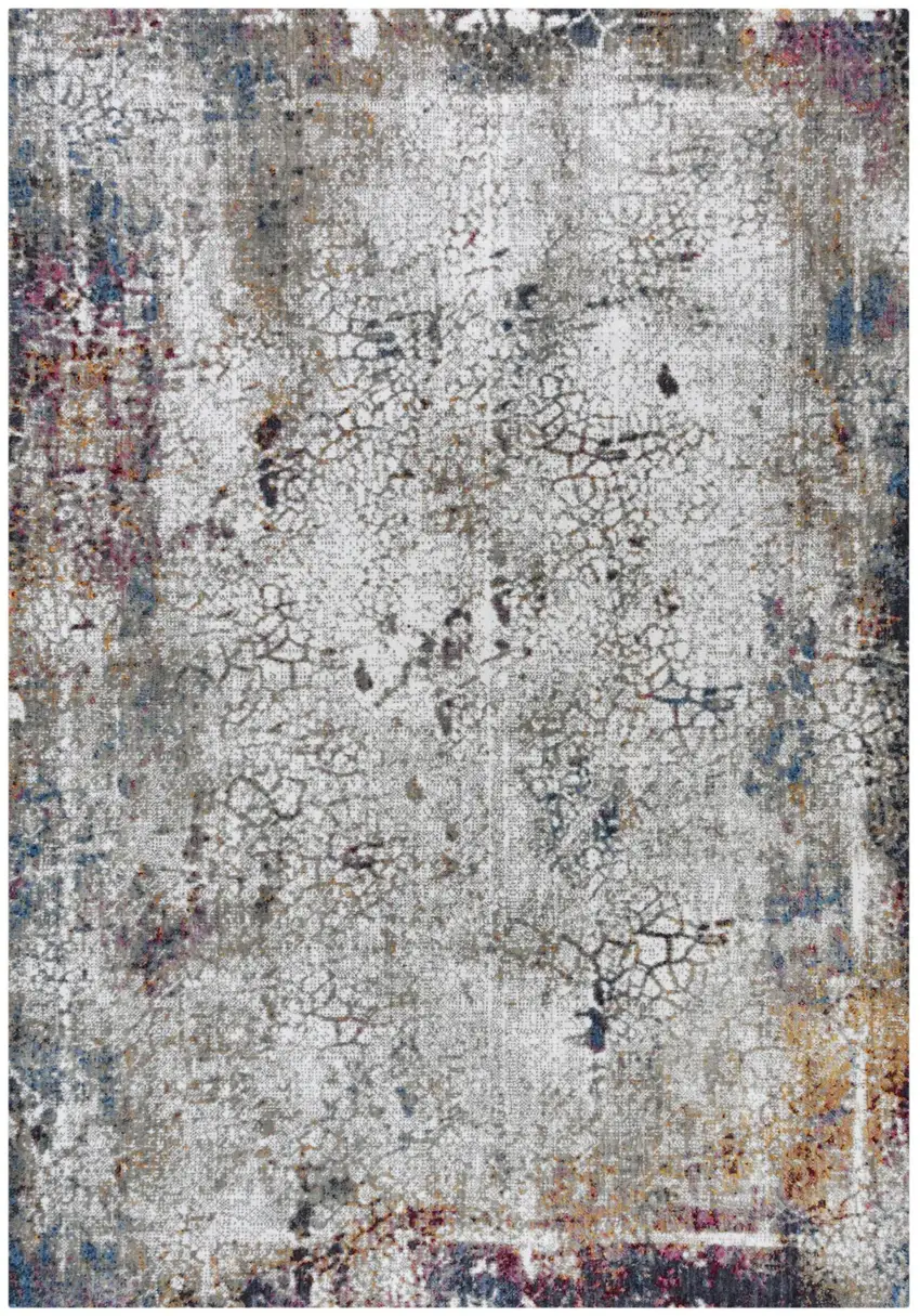 Gray And Blue Abstract Hand Carved Handmade Area Rug Photo 1